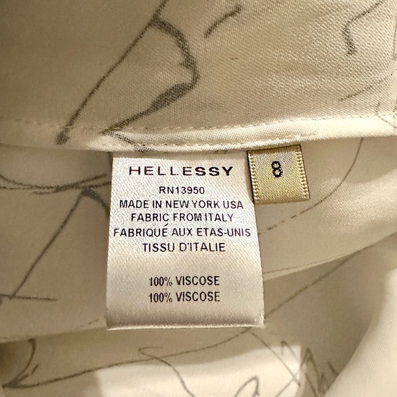 NWOT Hellessy Off White/Black Gorgeous Floral Detailed Blouse, Size 8 - VHTF! - Picture 6 of 7